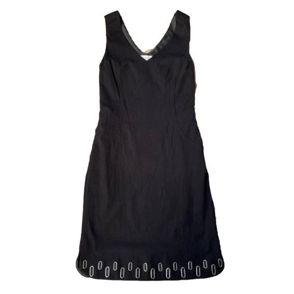 Laundry by Shelli Segal V Neck Eyelet Hem Sleeveless A Line Dress Size 14 - Picture 1 of 7